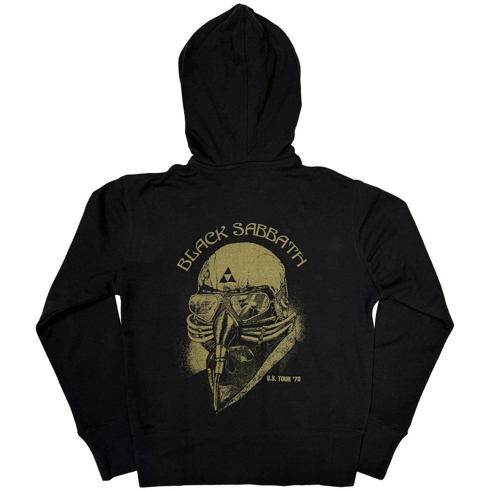 BLACK SABBATH - Unisex Zipped Hoodie: Tour 1978 (Black) (Back Print)