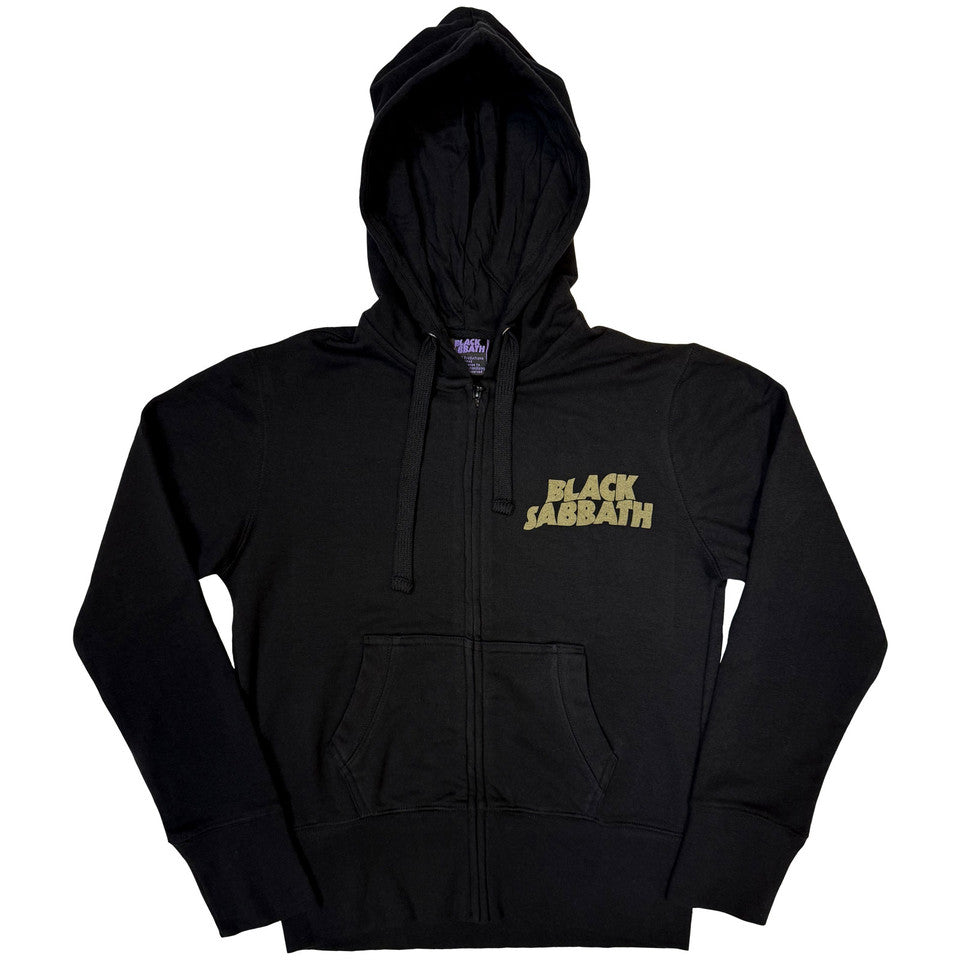 BLACK SABBATH - Unisex Zipped Hoodie: Tour 1978 (Black) (Back Print)