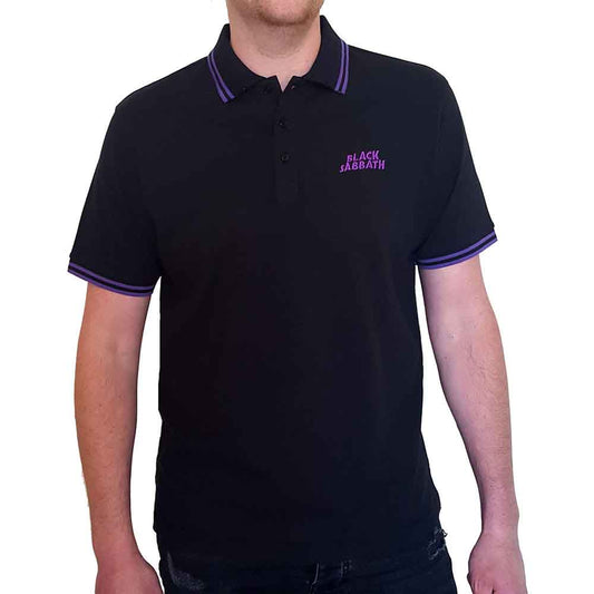 Black Sabbath Unisex Polo Shirt: Wavy Logo (Black)