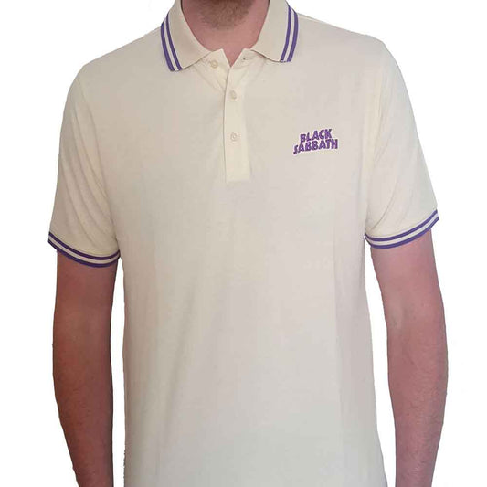 Black Sabbath Unisex Polo Shirt: Wavy Logo (Beige)