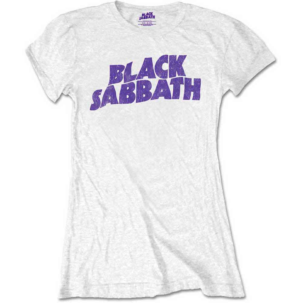 Black Sabbath - Wavy Logo White T-Shirt