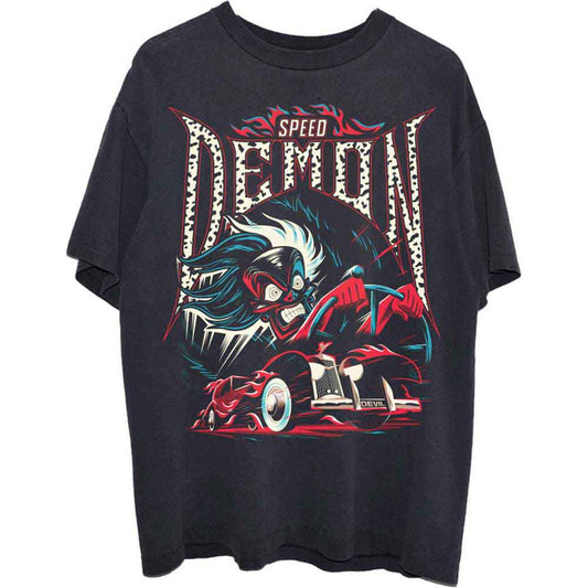 CRUELLA - 101 Dalmatians Unisex T-Shirt: Cruella Speed Demon (Black)