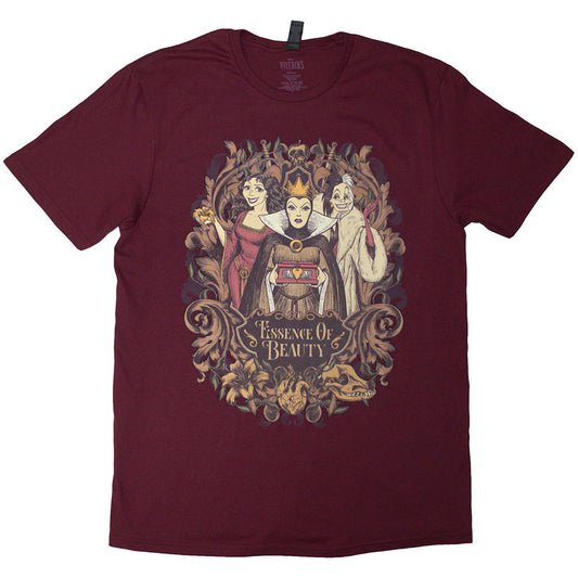 DISNEY VILLAINS - Disney Unisex T-Shirt: Essence Of Beauty (Maroon Red)