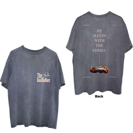 The Godfather Unisex T-Shirt: Sleeps With The Fishes (Charcoal Grey) (Back Print)