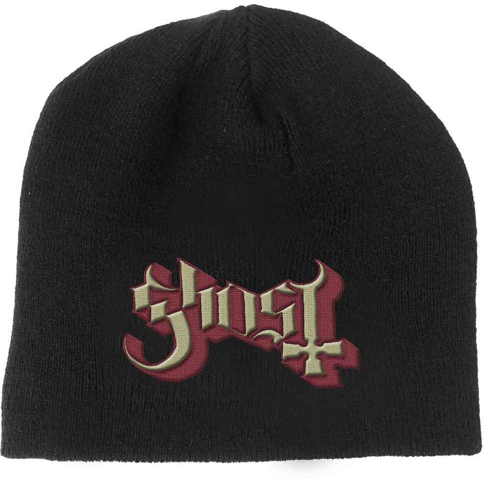 GHOST - Unisex Beanie Hat: Logo Red & Gold (Black)