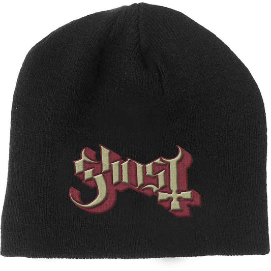 GHOST - Unisex Beanie Hat: Logo Red & Gold (Black)