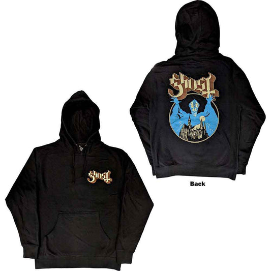 GHOST - Ghost Unisex Pullover Hoodie: Pocket Logo & Opus (Black) (Back Print)