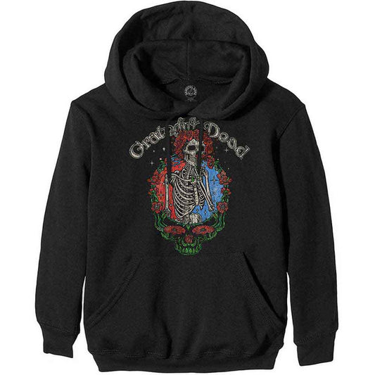GRATEFUL DEAD - Unisex Pullover Hoodie: Floral Stealie (Black)