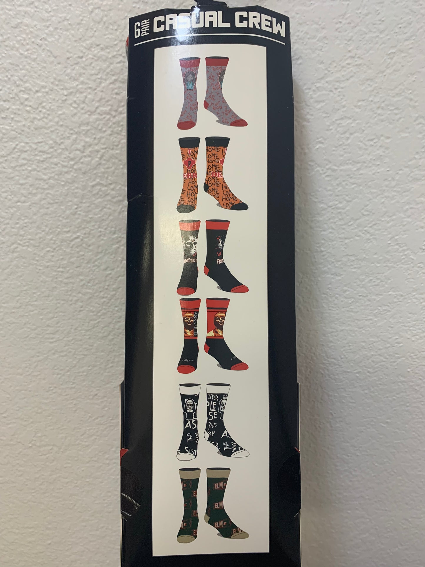 HORROR - ASSORTED 6 PACK CREW SOCK SET