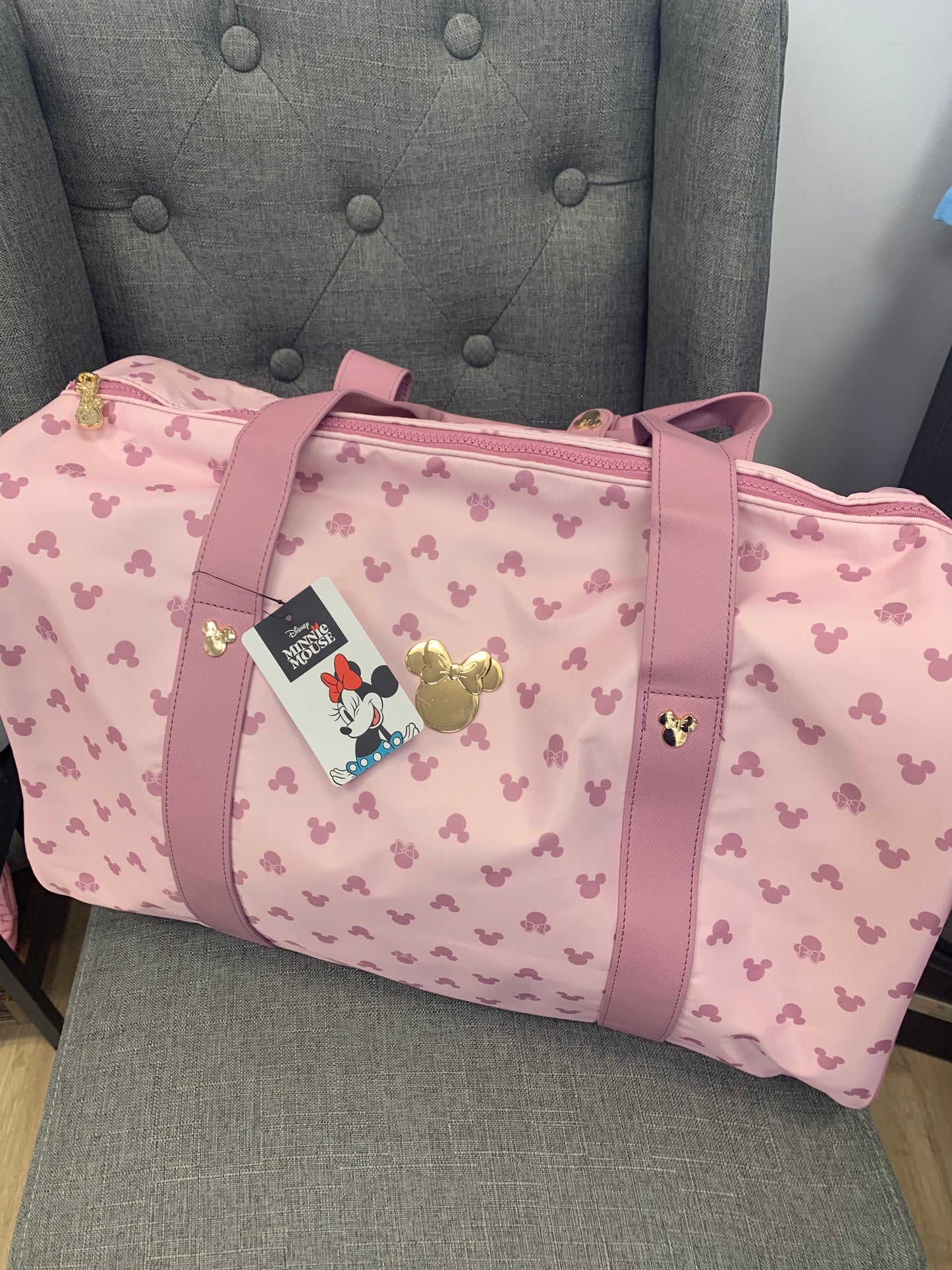 Minnie Mouse – AOP Nylon Duffle Bag With PU Accents