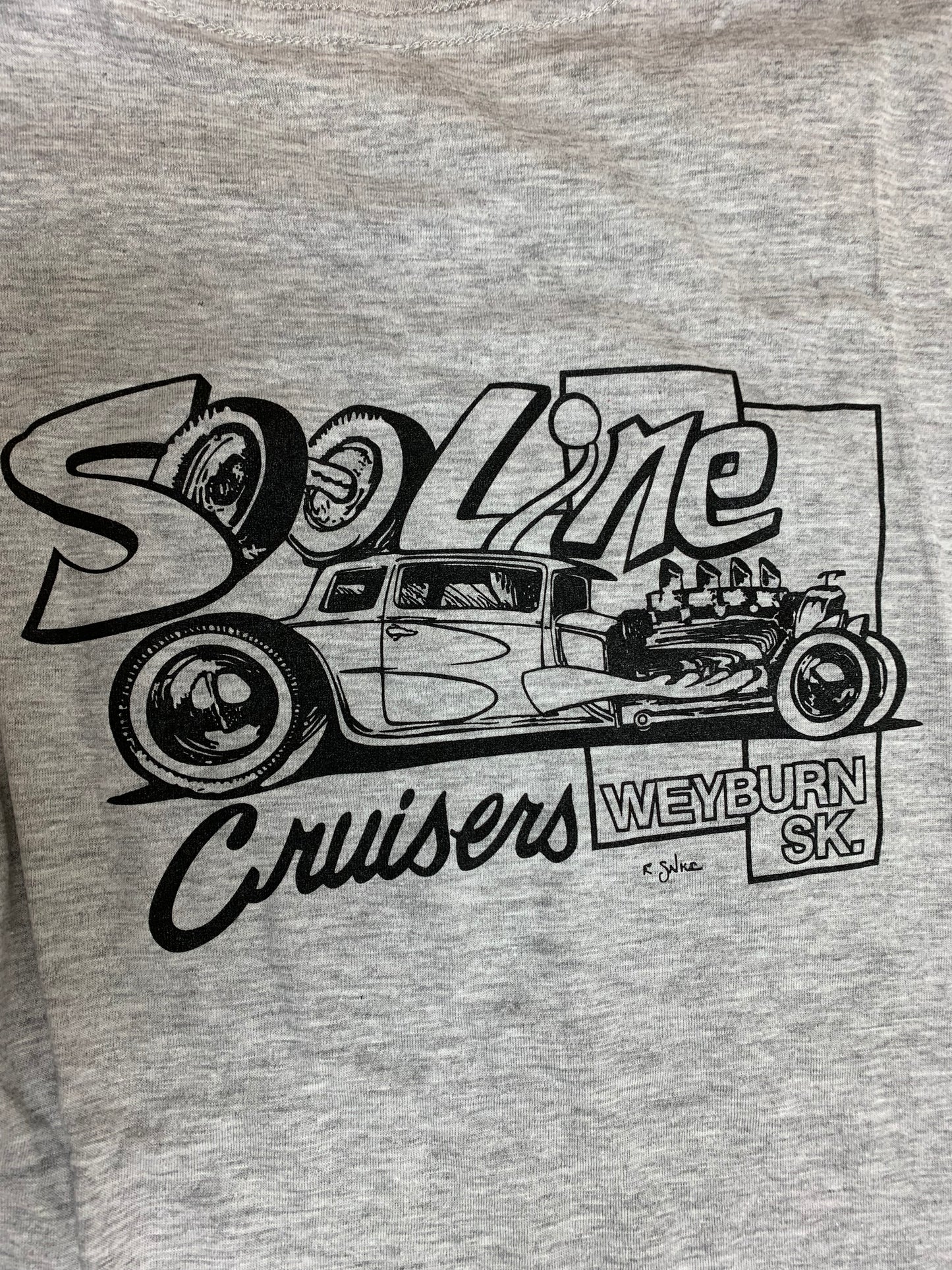 Sooline Cruisers T-Shirt - Black and White - Hot Rod - Youth Large and X-Small