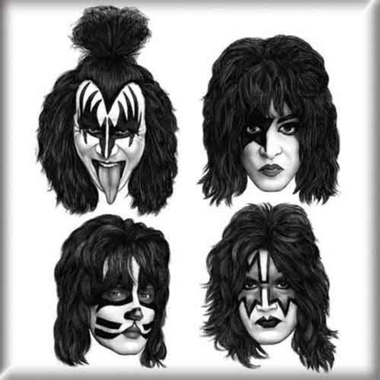 KISS - Fridge Magnet: Graphite Faces