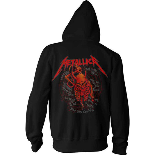 METALLICA - Unisex Pullover Hoodie: Skull Screaming Red (Black) (Back Print)