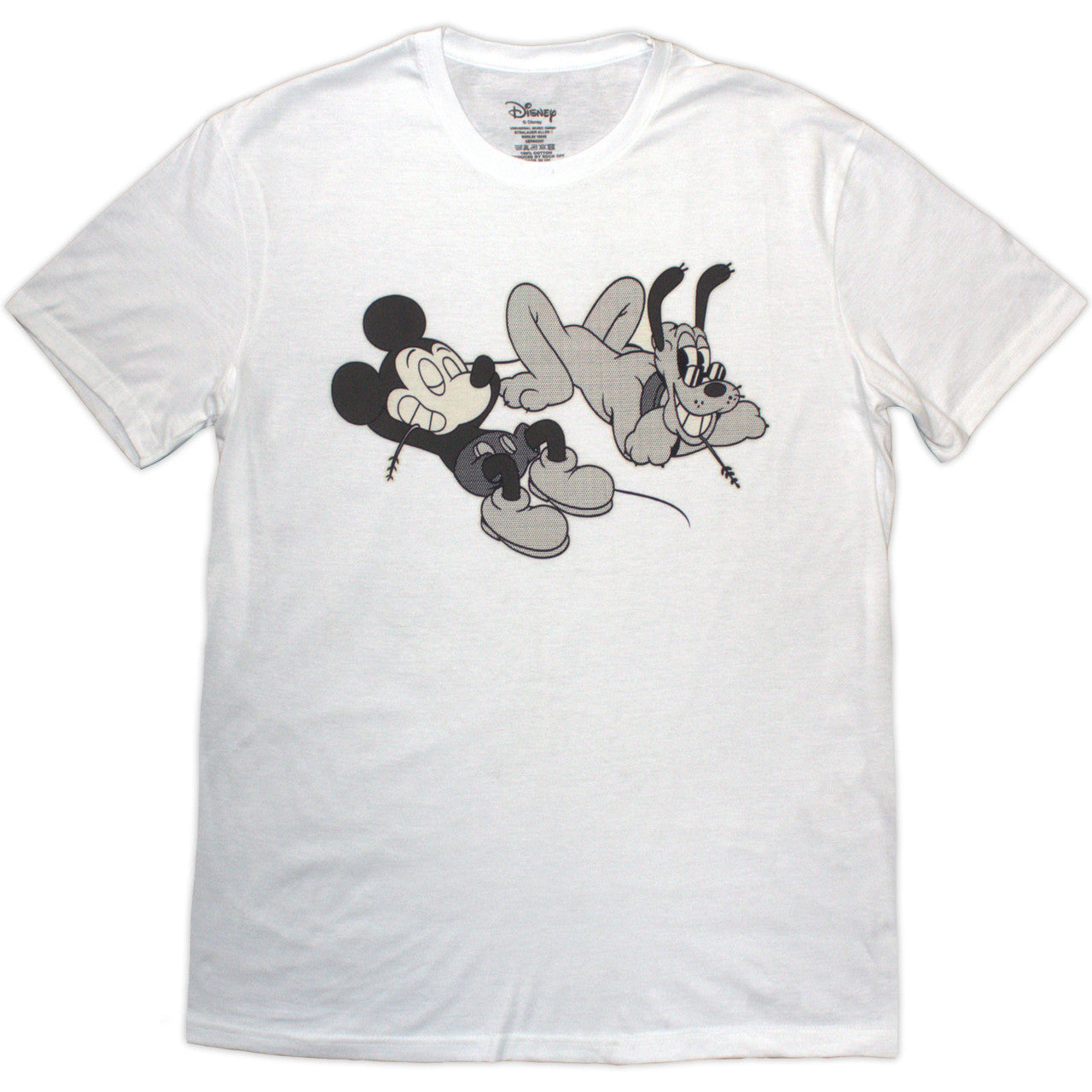 MICKEY & FRIENDS - Disney Unisex T-Shirt: Mickey & Pluto Relax (White)