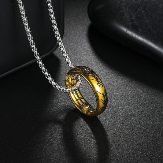 LOTR - The One Ring Replica Titanium Steel Pendant Necklace