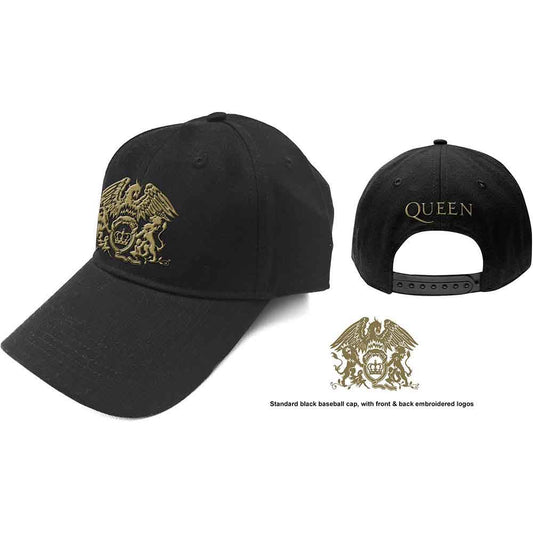 QUEEN - Queen Unisex Baseball Cap: Gold Classic Crest (Black)