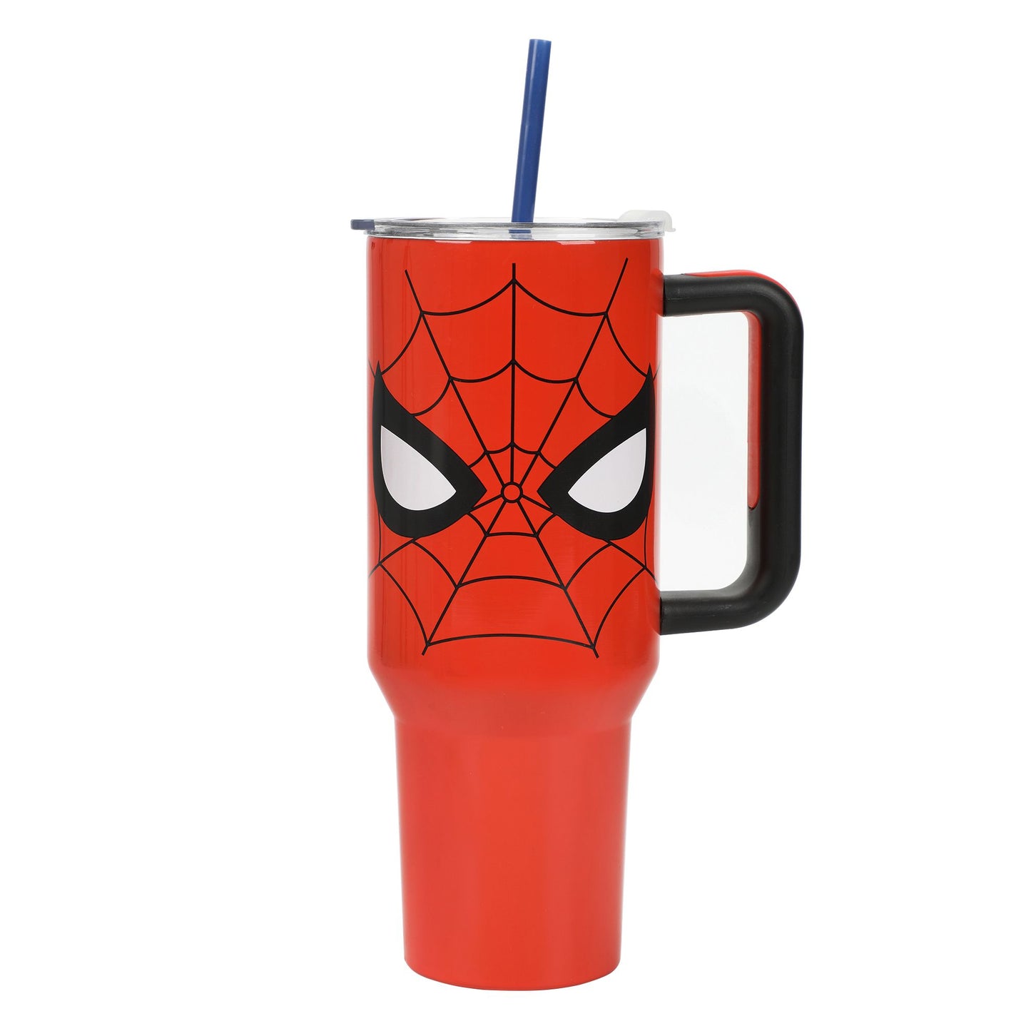 MARVEL - Spider-Man Face & Logo 40 Oz Steel Tumbler With Straw