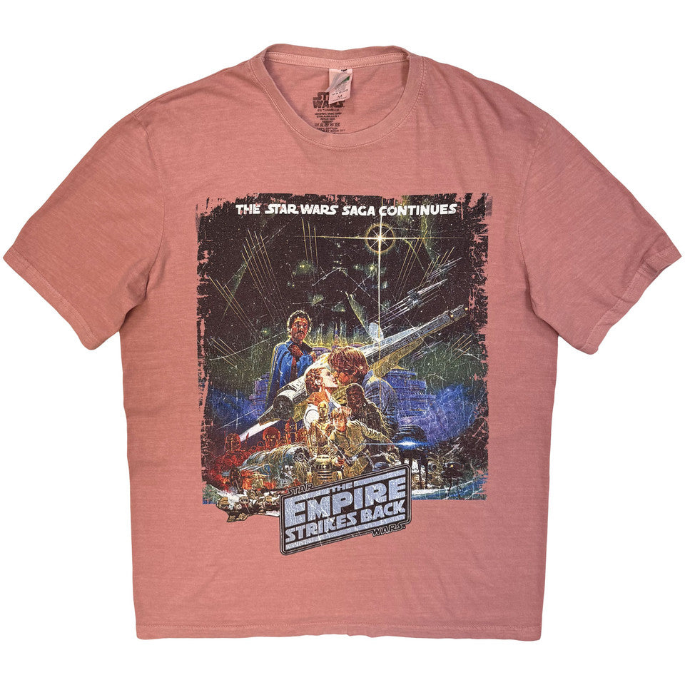 STAR WARS - Unisex Stone Wash T-Shirt: TESB Kiss (Peach)
