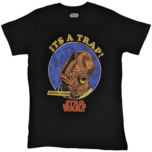 Star Wars Unisex T-Shirt: Ackbar It's A Trap (Black)