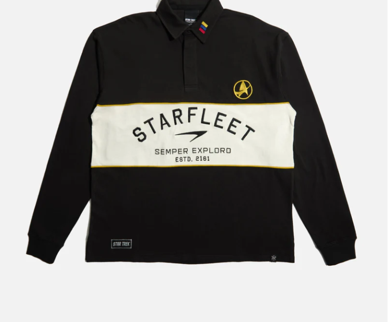 H&V - STAR TREK ORIGINAL - Starfleet Embroidered Adult Black Polo