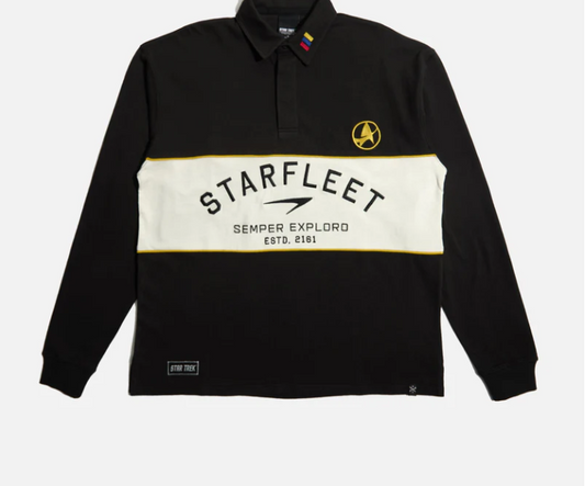 H&V - STAR TREK ORIGINAL - Starfleet Embroidered Adult Black Polo