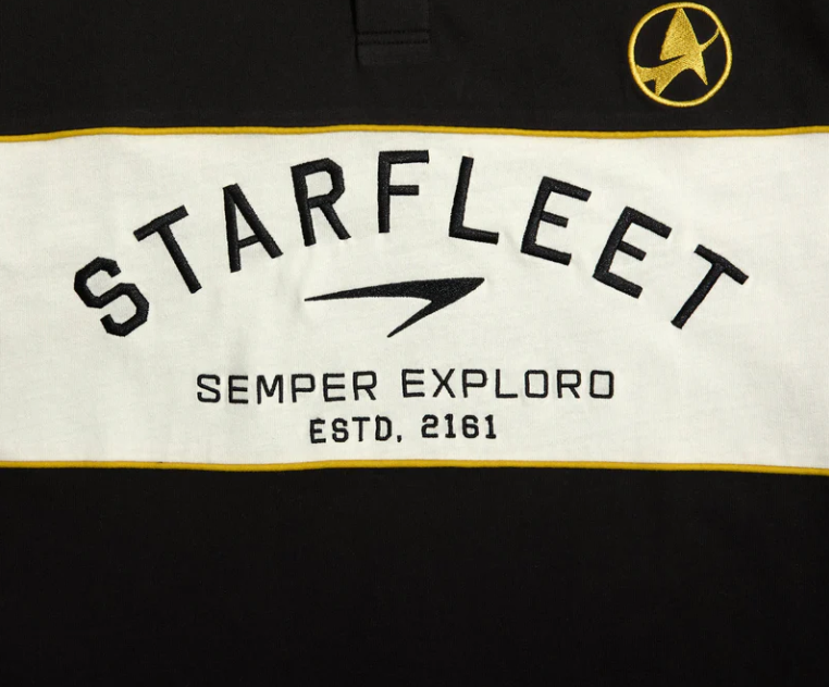 H&V - STAR TREK ORIGINAL - Starfleet Embroidered Adult Black Polo