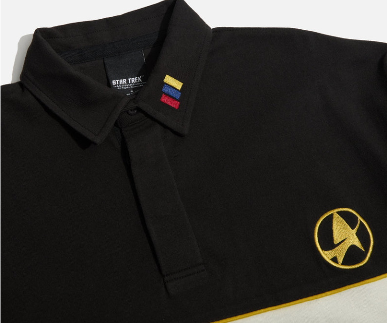 H&V - STAR TREK ORIGINAL - Starfleet Embroidered Adult Black Polo