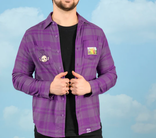 TELETUBBIES - Unisex Tinky Winky flannel long sleeve shirt