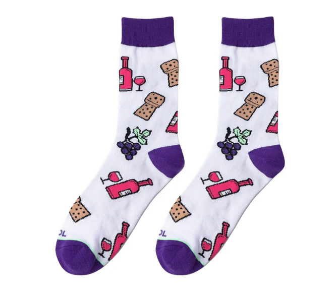 Grapes and Wine Socks