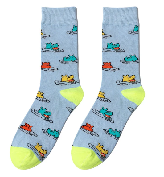 Happy Hippo Crew Socks