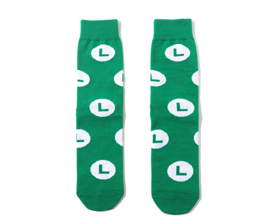 SUPER MARIO - LUIGI "L" Crew Socks