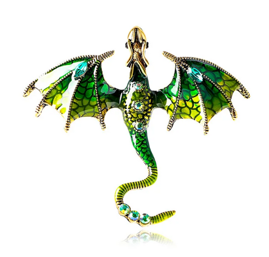 Dragon Brooch - Green