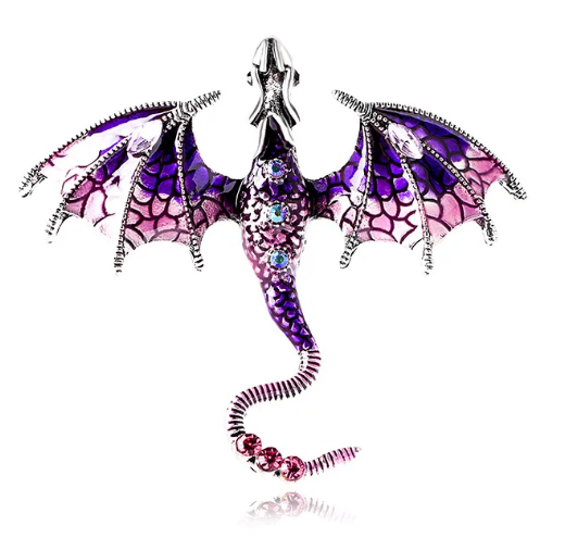 Dragon Brooch - Purple