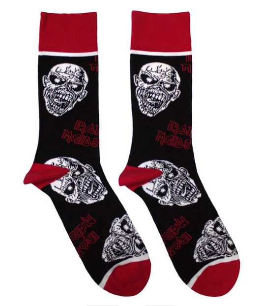 IRON MAIDEN - Iron Maiden Unisex Socks: Eddie Skulls (Black) (UK Size 4 - 7)