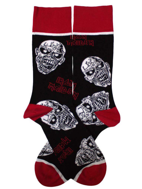 IRON MAIDEN - Iron Maiden Unisex Socks: Eddie Skulls (Black) (UK Size 4 - 7)