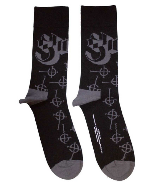 GHOST - Ghost Unisex Socks: Symbol Pattern (Black) (UK Size 4 - 7)