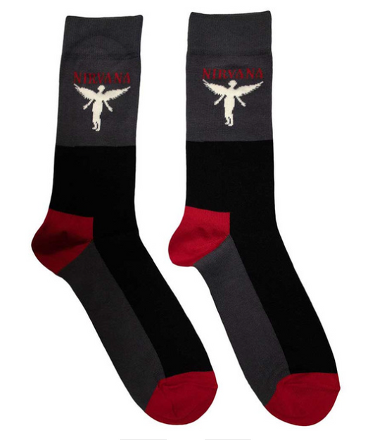 NIRVANA - Nirvana Unisex Socks: In Utero (Charcoal Grey) (UK Size 6 - 11)
