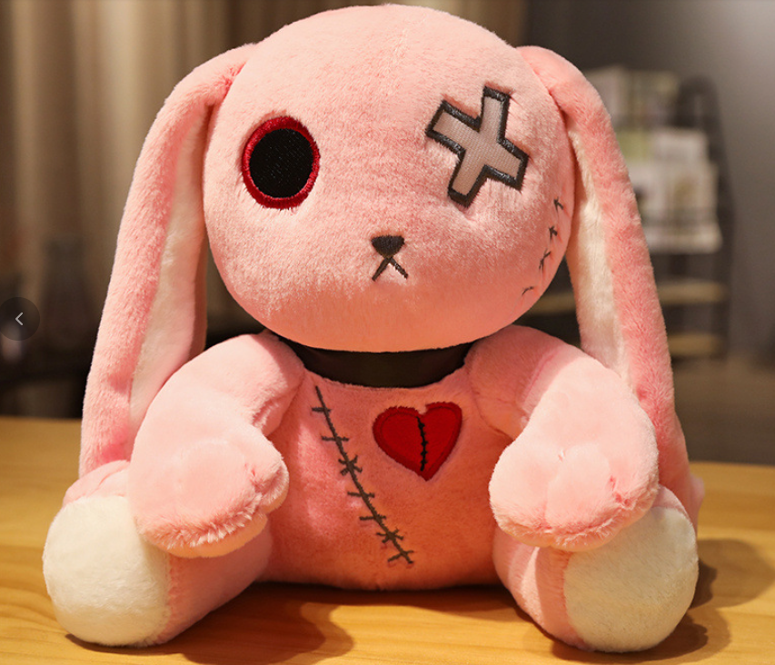 Gothic Pink Plush Toy Cotton Filling Bunny