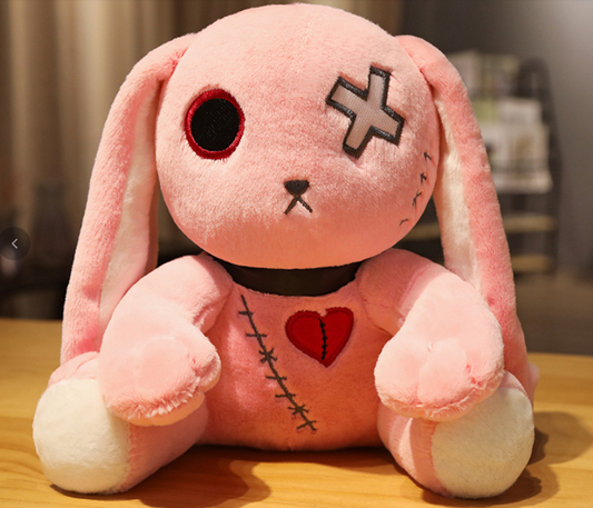 Gothic Pink Plush Toy Cotton Filling Bunny