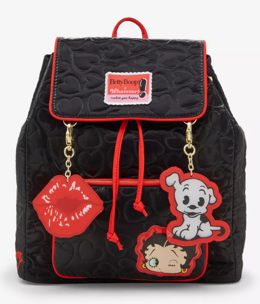 BETTY BOOP - Betty Boop Heart Quilted Slouch Mini Backpack