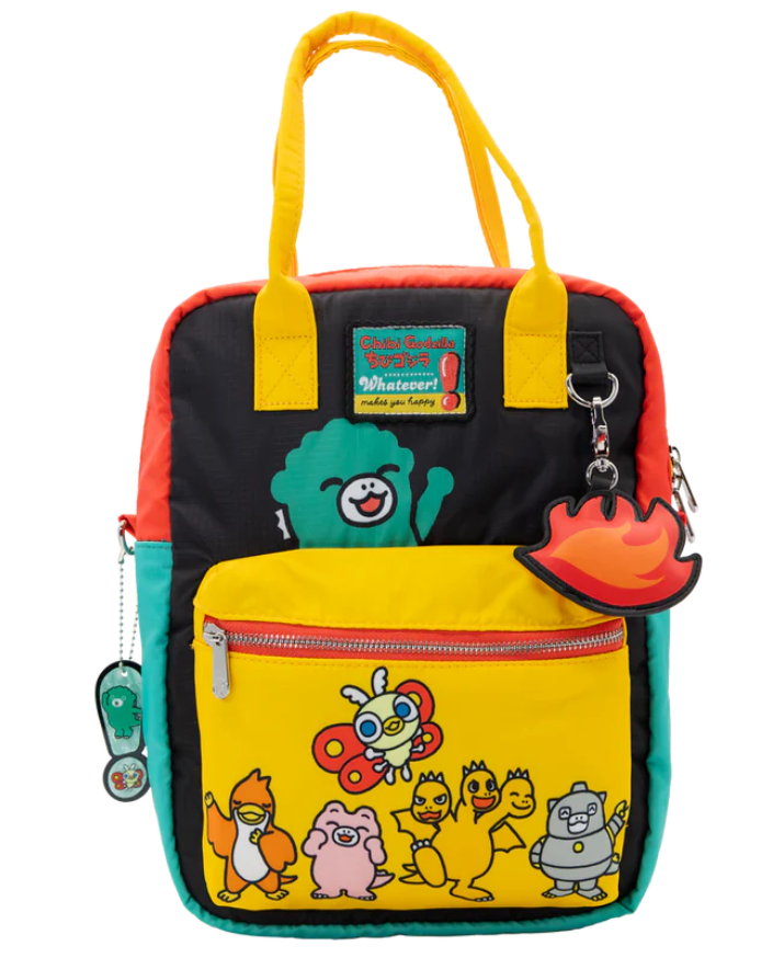 CHIBI GODZILLA RAIDS AGAIN - Reversible/Convertible Backpack and Crossbody Bag
