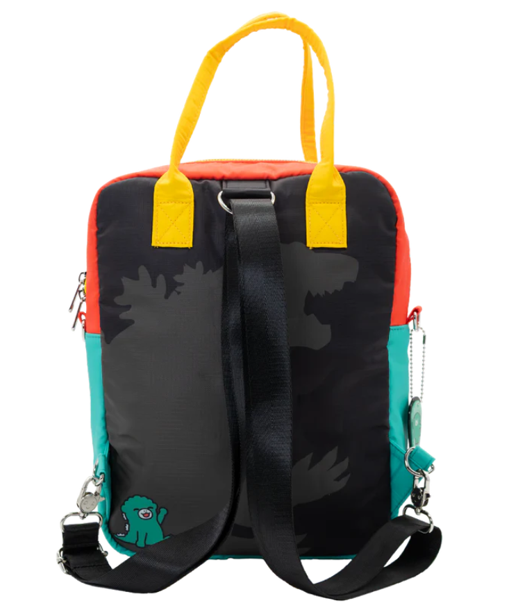 CHIBI GODZILLA RAIDS AGAIN - Reversible/Convertible Backpack and Crossbody Bag