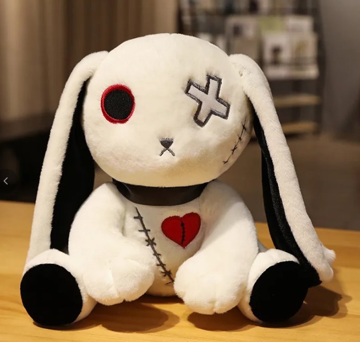 Gothic White Plush Toy Cotton Filling Bunny