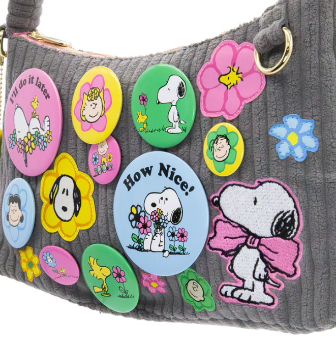 PEANUTS - Peanuts Sherbet Spring Pins and Patches Corduroy Baguette Bag