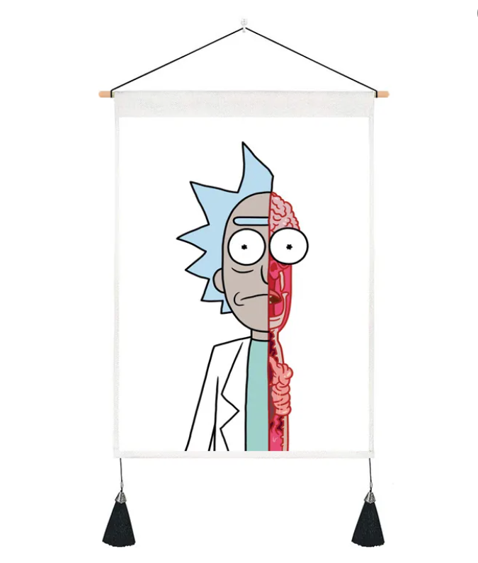 RICK & MORTY - Half-body Tapestry Hanging Wall Art (2 Banners)