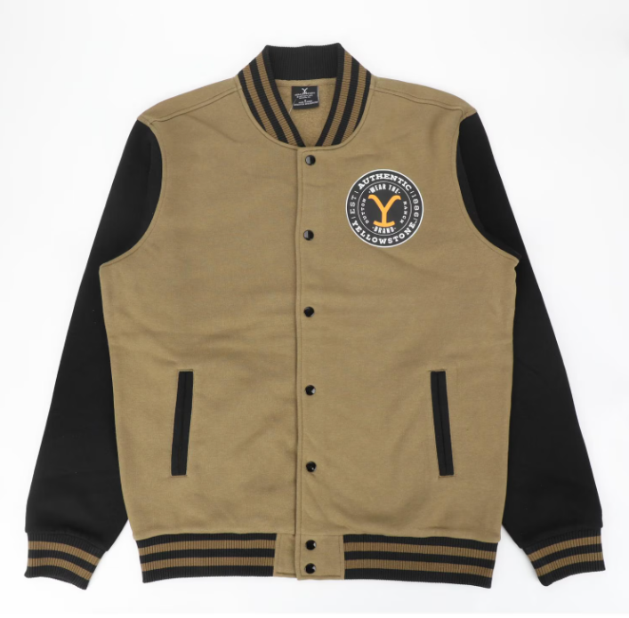 YELLOWSTONE - Black and Khaki Varsity Jacket