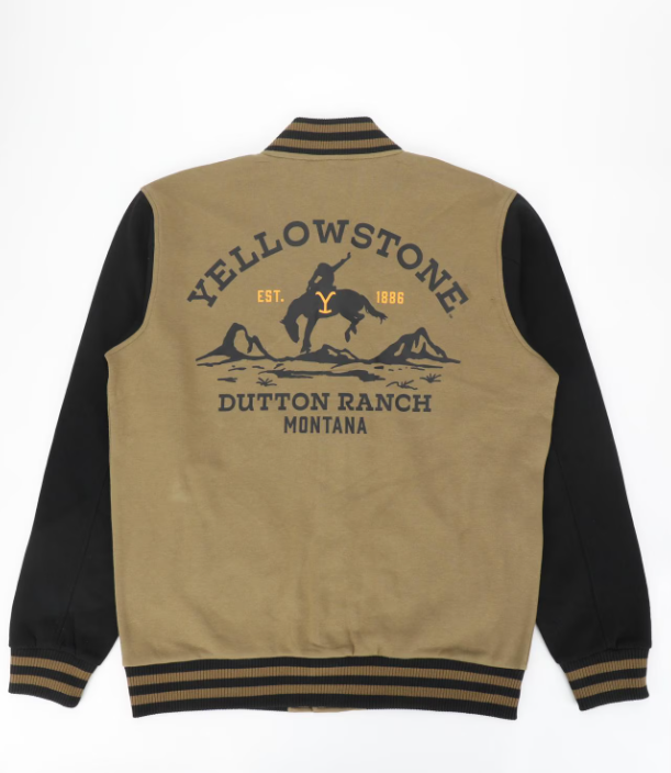YELLOWSTONE - Black and Khaki Varsity Jacket