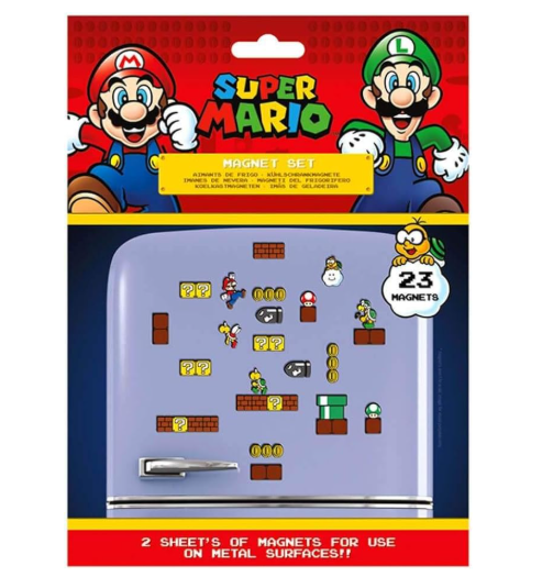 SUPER MARIO - Magnet Set (2 sheets - 23 magnets)