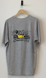Sooline Cruisers T-Shirt - Back Logo Yellow Hot Rod - Adult