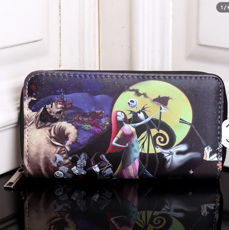 NIGHTMARE BEFORE CHRISTMAS - Jack and Sally Full Moon Long Zipper Wallet